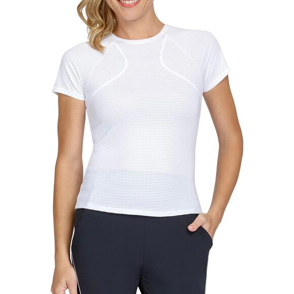 TAIL Opal Top Chalk White Short Sleeve Activewear Women’s Size Medium - Picture 1 of 9